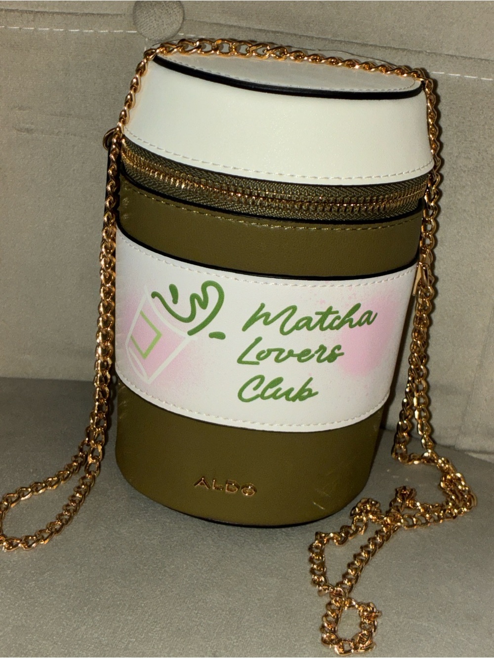 Aldo Matcha lovers club figural crossbody purse